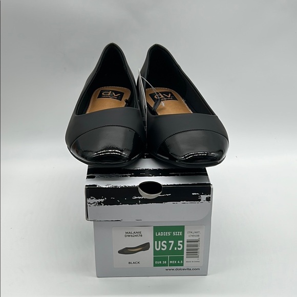 DV by Dolce Vita Malanie Black Vegan Leather Cap-Toe Flats Women’s Size 7.5 NWT - Picture 10 of 10